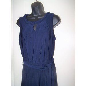 Christopher & Banks Dress Blue S Braided Collar Maxi NWT